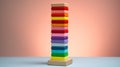 single colorful stacking toy against a plain background