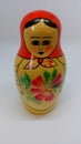 Single colorful wooden Babushka doll