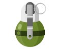 Single combat unexploded green military metal hand ball grenade with pin. Concept of terrorism and war Royalty Free Stock Photo