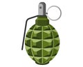 Single combat unexploded green military metal hand lemon grenade with pin. Concept of terrorism and war Royalty Free Stock Photo