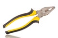 Single combination pliers, macro, isolated on white background. Royalty Free Stock Photo