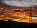 A Single Communications Tower at Sunset