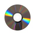 Shiny compact disc reflecting rainbow colors isolated on white background Royalty Free Stock Photo