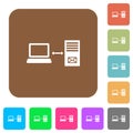 Single connection to mail server rounded square flat icons