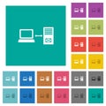 Single connection to mail server square flat multi colored icons Royalty Free Stock Photo