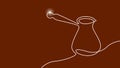 Single continuous line art. Coffee bean morning cafe hot drink silhouette concept design one sketch outline drawing Royalty Free Stock Photo