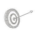 Single continuous line drawing Archery Target With Arrows Archer Sport Game Competition. Dartboard with arrow icon. Swirl curl Royalty Free Stock Photo