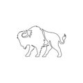 Single continuous line drawing of elegance american bison for multinational company logo identity. Luxury bull mascot concept for Royalty Free Stock Photo