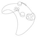 Single continuous line drawing of game controller. Gamepad one line art vector illustration. Royalty Free Stock Photo