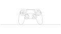 Single continuous line drawing of game controller. Gamepad one line art vector illustration. Royalty Free Stock Photo