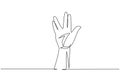 Single continuous line drawing hands icons and symbols. Emoji hand icons in internet platform chat. Communication with hand Royalty Free Stock Photo