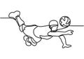 Single continuous line drawing of male young volleyball athlete, vector illustration minimalism