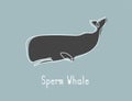 Single continuous line drawing of sperm whale for marine company logo identity Royalty Free Stock Photo