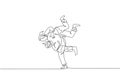 Single continuous line drawing two sportive judoka fighter women practice judo skill at dojo gym center. Fighting jujitsu, aikido Royalty Free Stock Photo