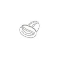 Single continuous line drawing of whole healthy organic coffee bean for cafe logo identity. Fresh aromatic been concept for coffee Royalty Free Stock Photo