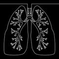 Single continuous line human lungs smoking concept
