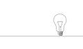 Single continuous one line art idea light bulb. Creative solution team work lamp concept design sketch outline drawing