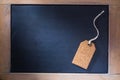 Single cork tag on small chalkboard Royalty Free Stock Photo