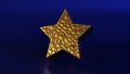 single cracked gold metallic stars ornament