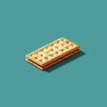 Peanut Butter Cracker Sandwich on Teal Background Royalty Free Stock Photo