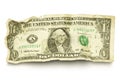 Single crumpled dollar bill Royalty Free Stock Photo