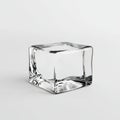 A single crystal-clear ice cube on a transparent backdrop, image Royalty Free Stock Photo