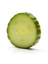 Single cucumber slice isolated on white background Royalty Free Stock Photo