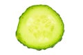 Single cucumber slice on white background Royalty Free Stock Photo