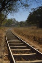 Single Curved Railway Track Royalty Free Stock Photo