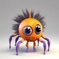 Single Cute and Fun Spider Character: Adorable Arachnid Illustration Generative AI