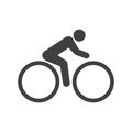 Single cyclist icon. Vector on white background. Royalty Free Stock Photo