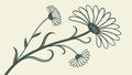 Single daisy flower on a stem vector. Simple symbol of purity and joy. vector design Generative AI Royalty Free Stock Photo