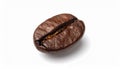 Isolated Roasted Coffee Bean with Detailed Surface Texture on White single macro Royalty Free Stock Photo
