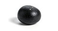 A single dark round object with textured surface casting a shadow Royalty Free Stock Photo