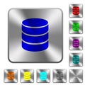 Single database rounded square steel buttons