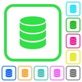 Single database vivid colored flat icons icons