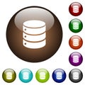 Single database color glass buttons