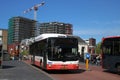 Single deck Man bus on passenger service in Leiden
