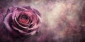 A single deep plum rose on a textured background, perfect for elegant invitations or romantic designs. Generative AI Royalty Free Stock Photo