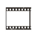 Single dia positive 35mm film snip, simple black icon on white Royalty Free Stock Photo