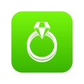 Single diamond ring icon digital green Royalty Free Stock Photo