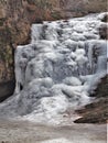 Frozen Waterfalls at Hanging Rock State Park Royalty Free Stock Photo