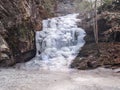 Frozen Waterfalls at Hanging Rock State Park Royalty Free Stock Photo