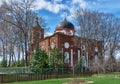 Single-domed Orthodox Temple, view of the Church of the Holy Ascension, landmark, 1860, the village of Rechitsy, Russia Royalty Free Stock Photo