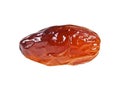 Single dried date fruit on a white background Royalty Free Stock Photo