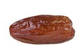 Single dried date fruit on white background. Full depth of field Royalty Free Stock Photo