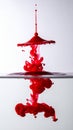 Dynamic Red Ink Splash in Clear Water Royalty Free Stock Photo