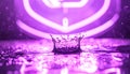 Vibrant Water Crown Splash with Purple Neon Light Royalty Free Stock Photo
