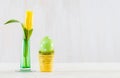 Single easter egg in a pot. Royalty Free Stock Photo