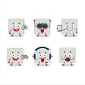 Single electric adapter cartoon character are playing games with various cute emoticons